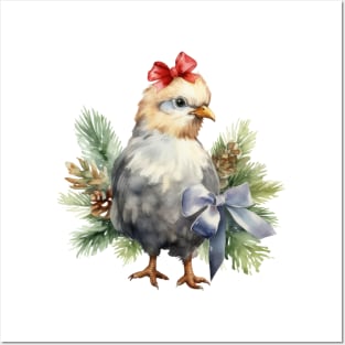 Christmas chicken Posters and Art